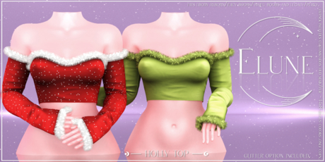Second Life Marketplace - Elune. Holly Top - Black